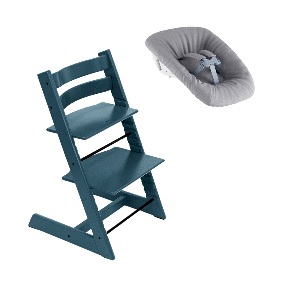 Højstol inkl. newborn sæt – fjord blå