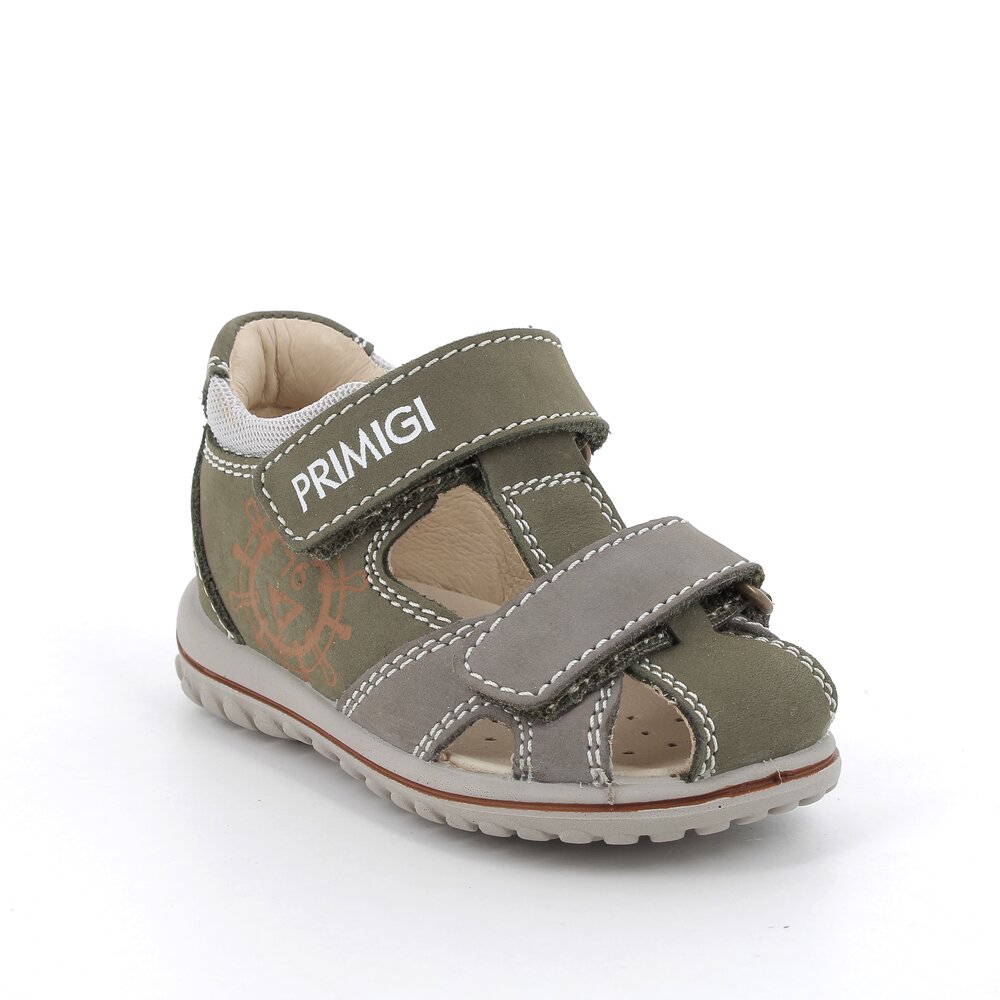 Sandal med dobbelt velcro - Military green-taupe - 26