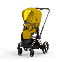 e-Priam klapvogn 2022 - mustard yellow/rose gold