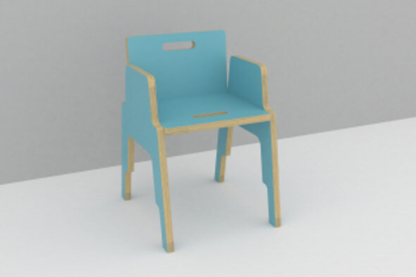 Frigg stabelbar stol med ryg og armlæn H: 33 cm