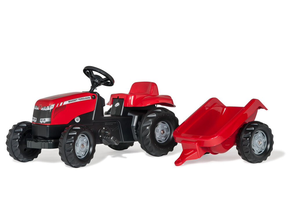 Rolly kid Massey Ferguson pedal traktor med trailer kr. 649,00,-