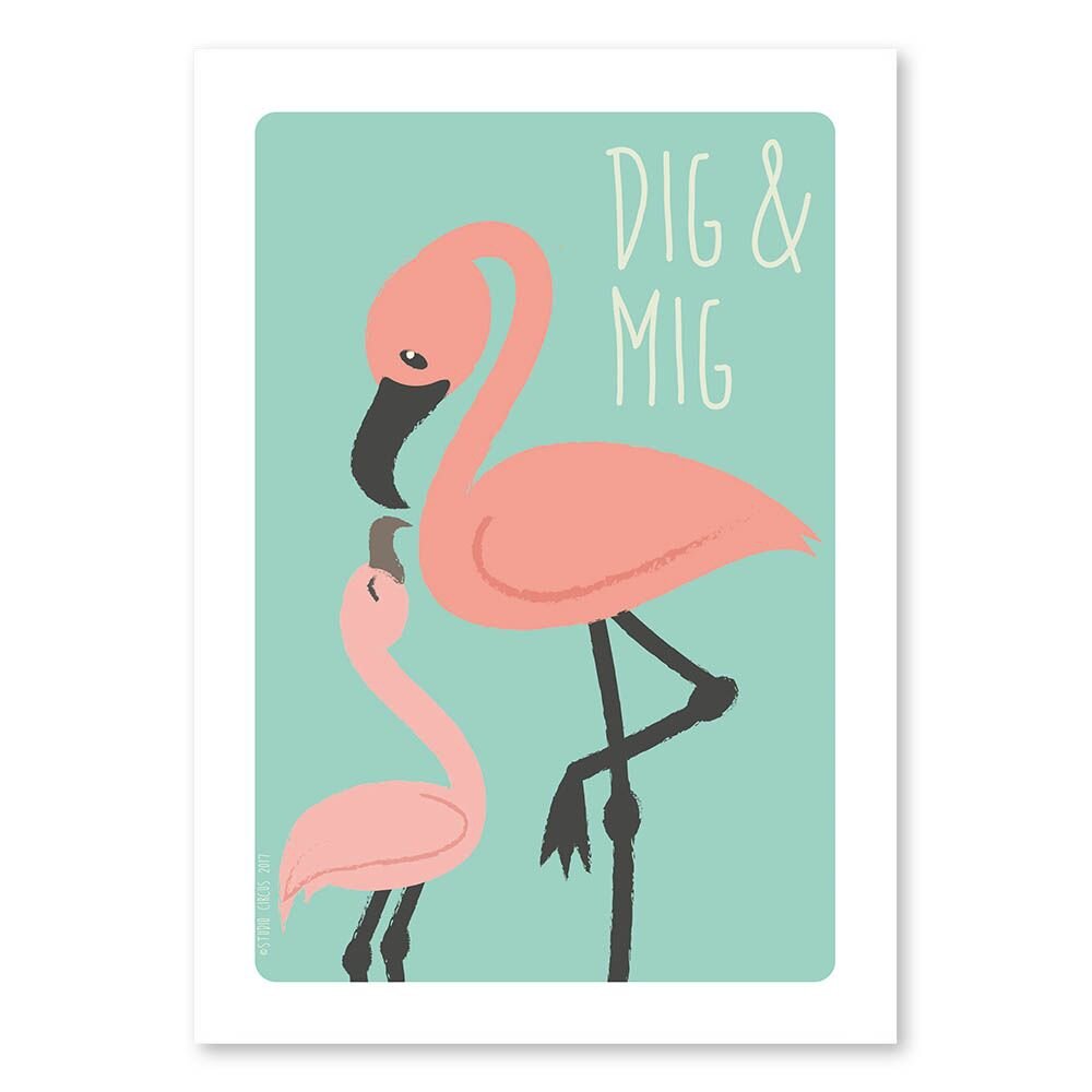 Plakat - Flamingo - A4