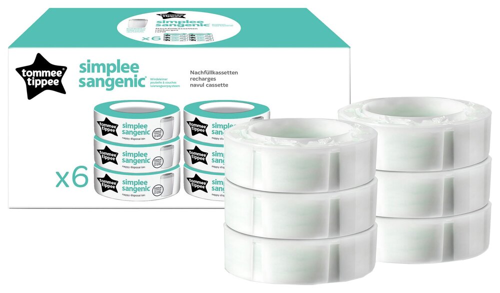 Sangenic by Tommee Tippee Simplee refill, 6-pak