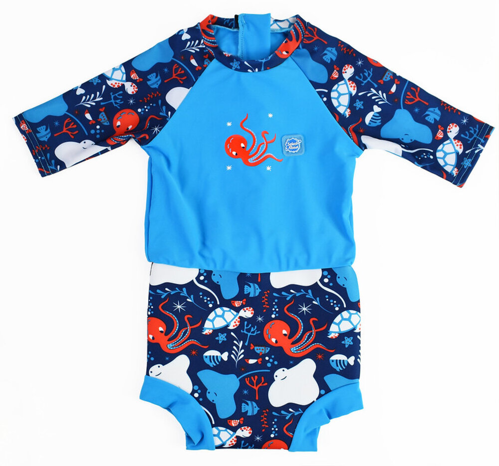 Happy nappy sunsuit  Under the Sea Blue  1224 MDR.
