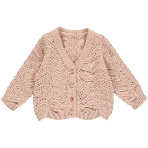 Knit needle out cardigan - Spa rose