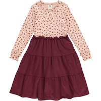 Berry langærmet kjole - Spa rose/Fig/Berry red