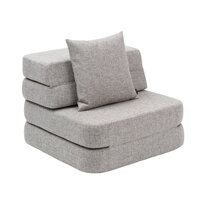 Sofa - 3 fold single - lysegrå/mørkegrå knap