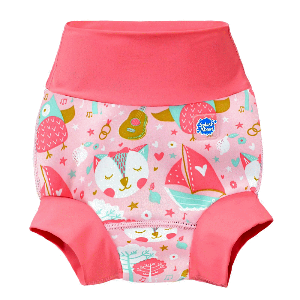 Happy nappy - Owl & Pussycat Pink - 3-6 MDR.