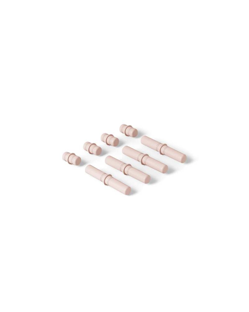 8 x Connector pegs Soft Rose