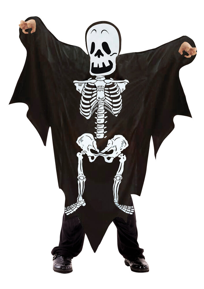 Skeleton Ghost kostume  SORT  710 ÅR