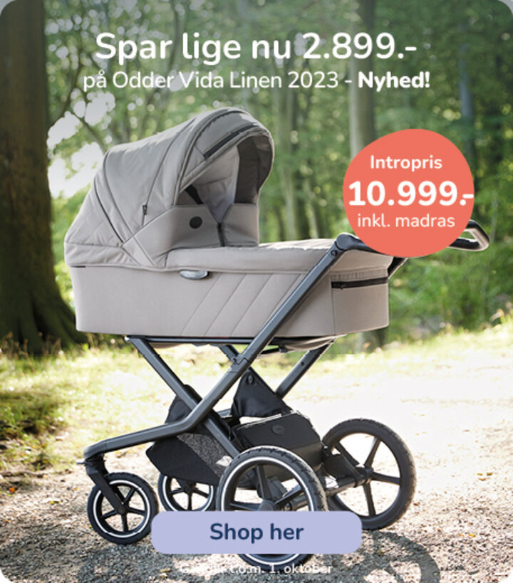 Nyhed: Odder Vida barnevogn i ny farve, inkl. madras til 10.999