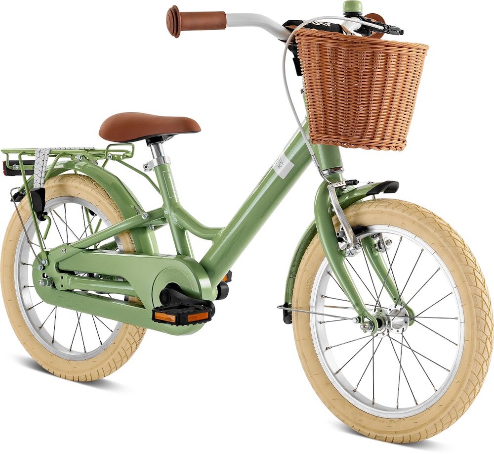 Youke Classic 16,Alu legecykel med kurv retro grøn