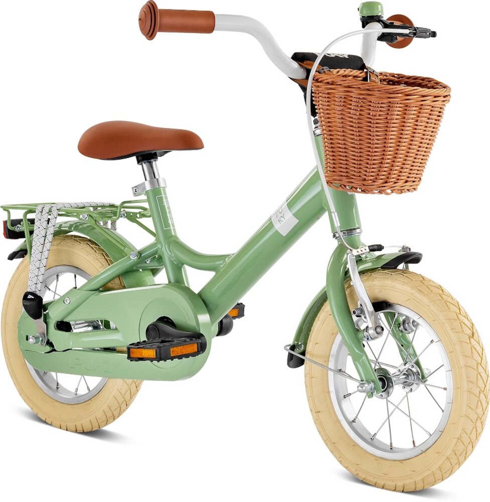 Youke Classic 12,Alu legecykel med kurv retro grøn