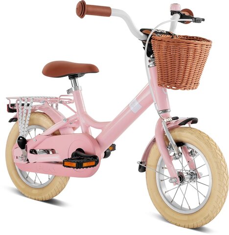 Youke Classic 12" cykel med kurv - Retro lyserød