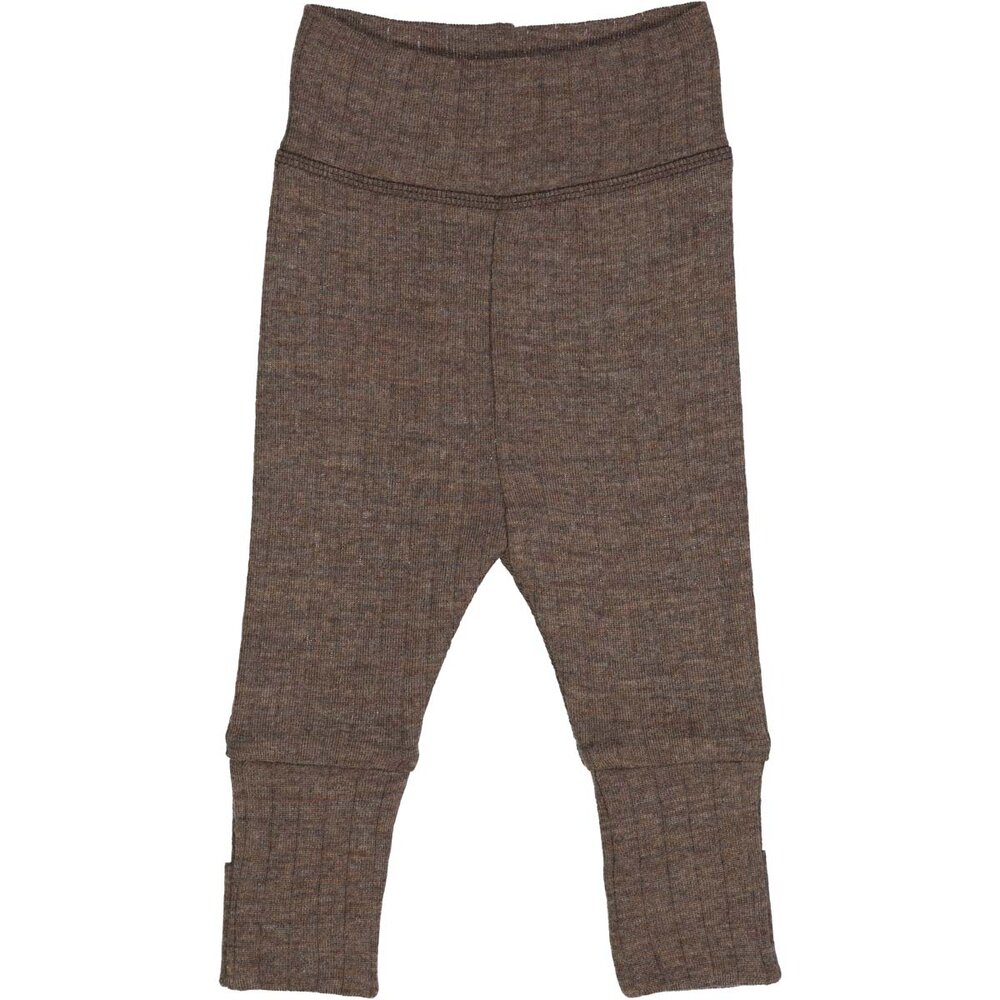 Woolly bukser med foldbare fødder - Walnut melange - 68