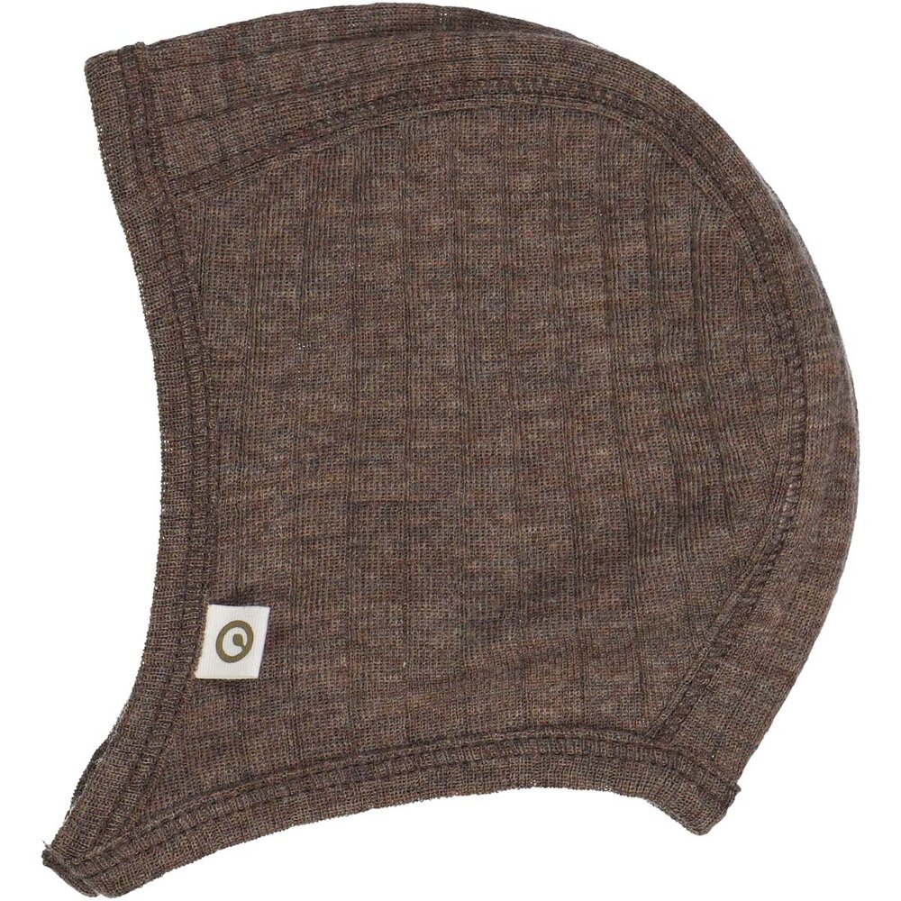 Woolly hat i merinould  Walnut melange  56/62