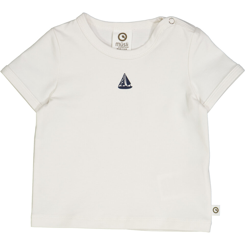 T-shirt med et skib - Balsam cream - 68