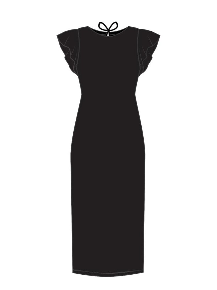Molly midi kjole - Black - XL