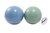 2 Plastikbolde i net (grøn og blå - 15cm)