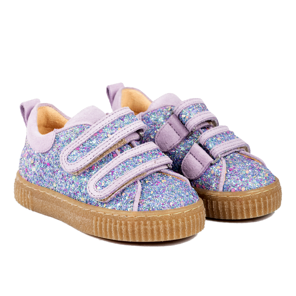 Angulus Sneaker med velcrolukning - Confetti Glitter/Lilac 29