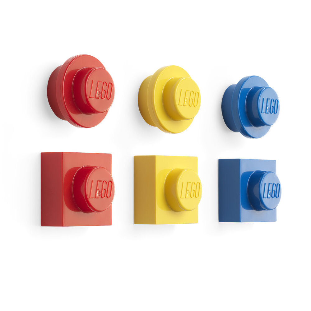 LEGO Storage Magnet Sæt - Rød, Blå, Gul