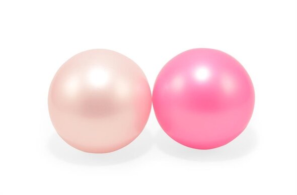 2 Plastikbolde i net (lyserød og pink)