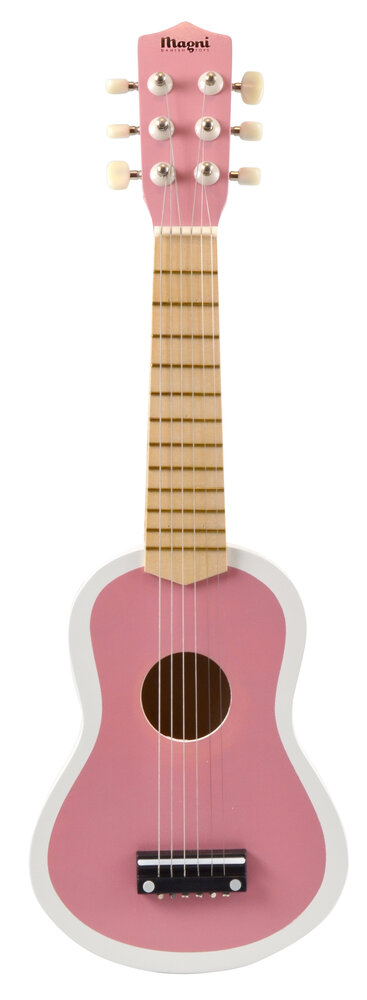 Billede af Guitar i rosa/hvid 6 strenge