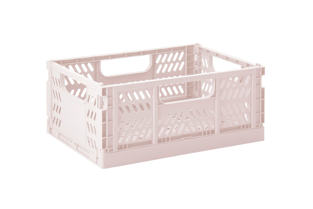 Modern Folding Crate  Medium  Pink