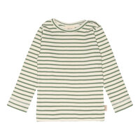 T-shirt langærmet - Balsam Green/Off White