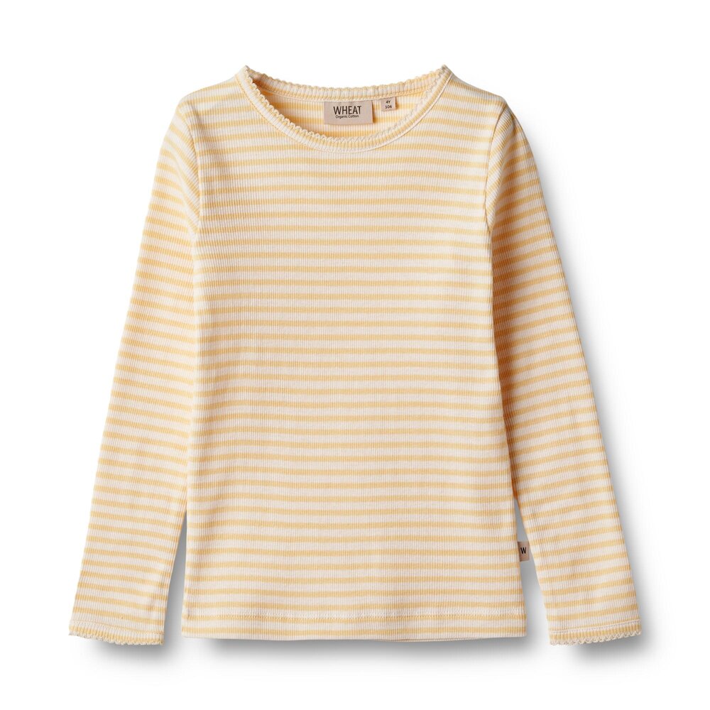 Belis langærmet T-shirt - pale apricot stripe - 116