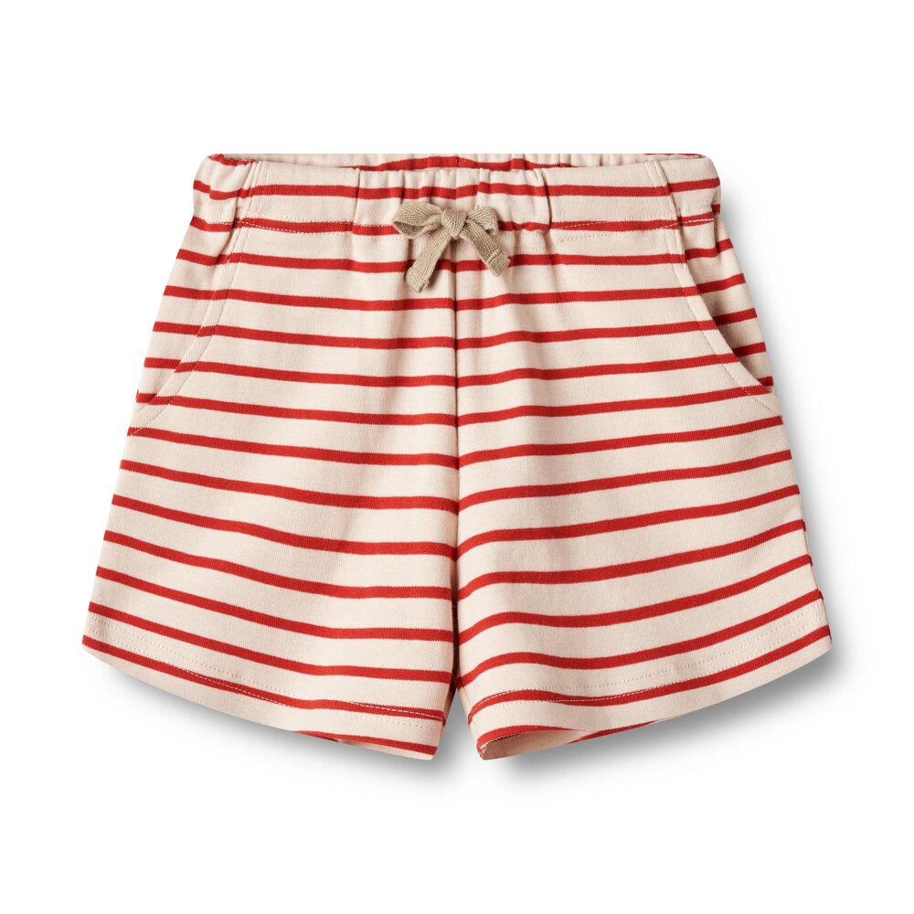 Kalle jersey shorts - red stripe - 104