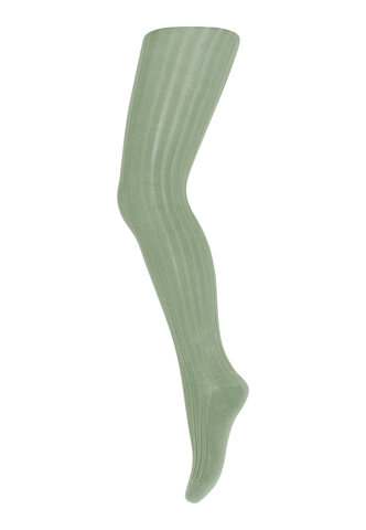 Basic rib strømpebuks - Granite Green