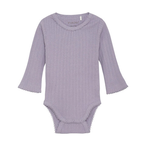 Body langærmet Pointelle - Lavender Gray