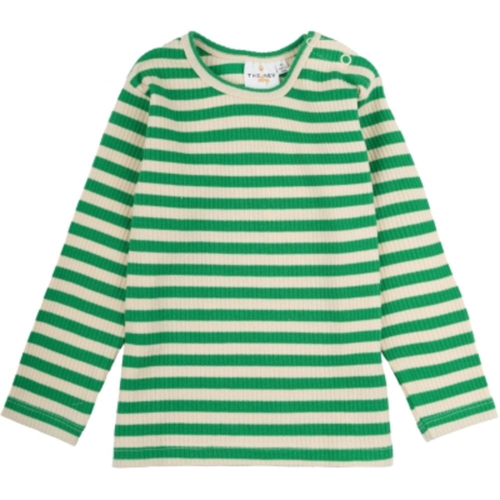 Finn langærmet Rib t-shirt - Bright Green - 86