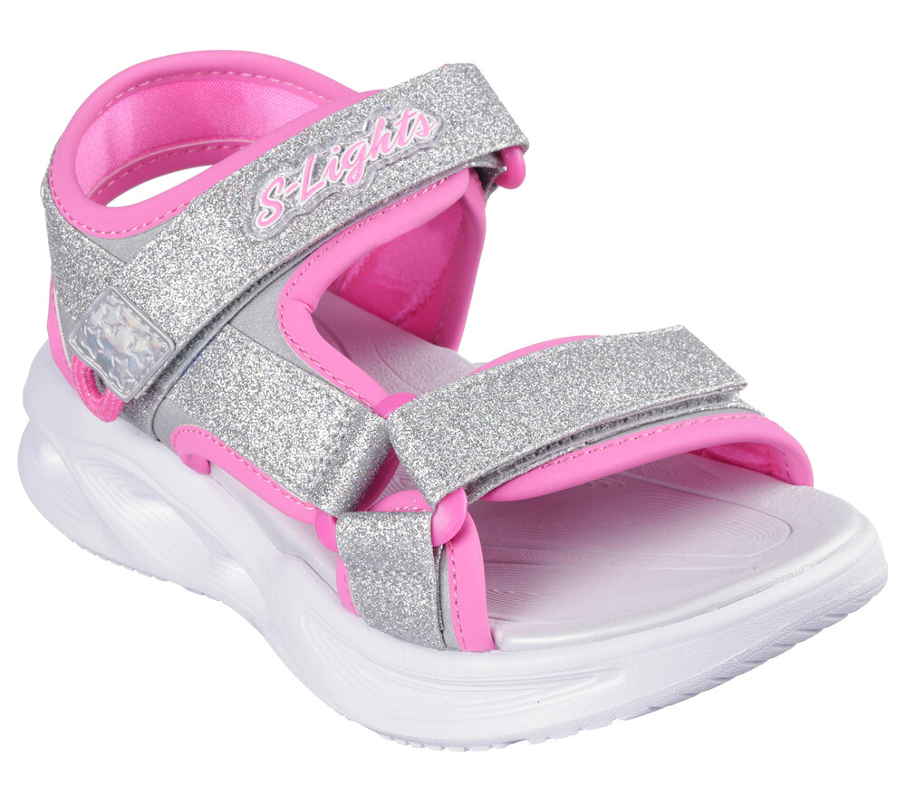 SKECHERS Sola Glow Sandal - Silver Hot Pink 28