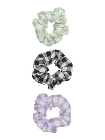 Lea 3-pak scrunchies hårelastik - black