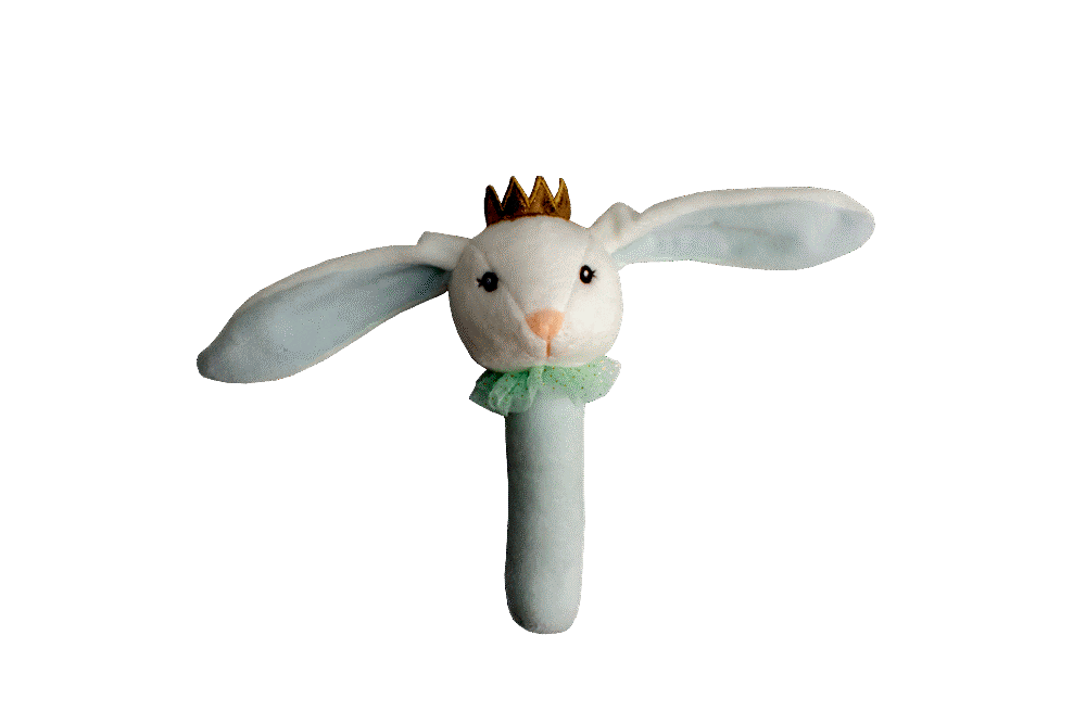 Rangle kanin med bløde ører 18 cm