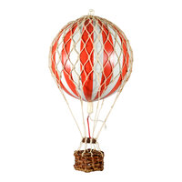 Luftballon, Hvid/rød Ø8,5 cm