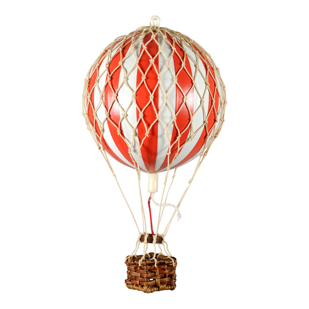 Luftballon Hvid/rød Ø85 cm