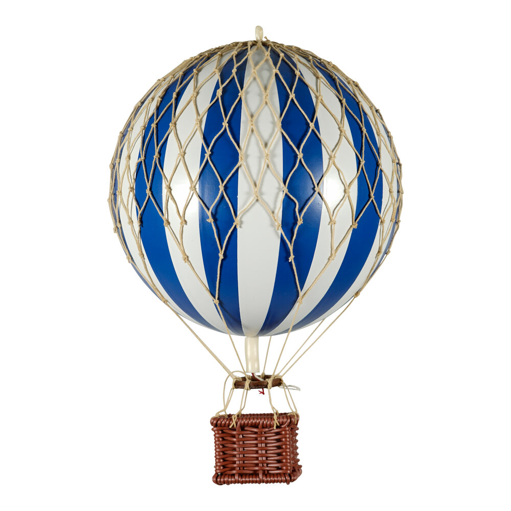 Luftballon blå/hvid Ø18 cm