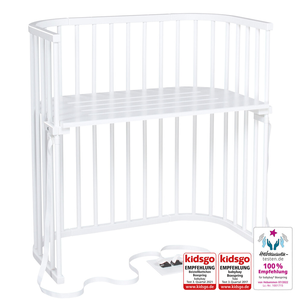 Boxspring bedside crib – Hvid
