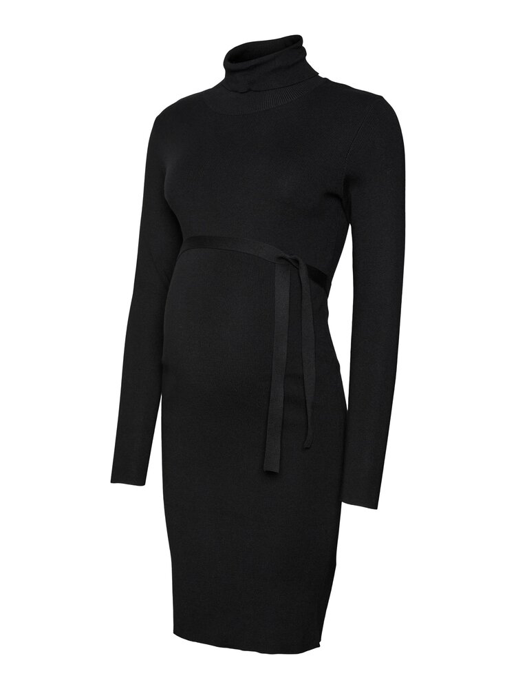 Jacina langærmet rollneck kjole - Black - XL