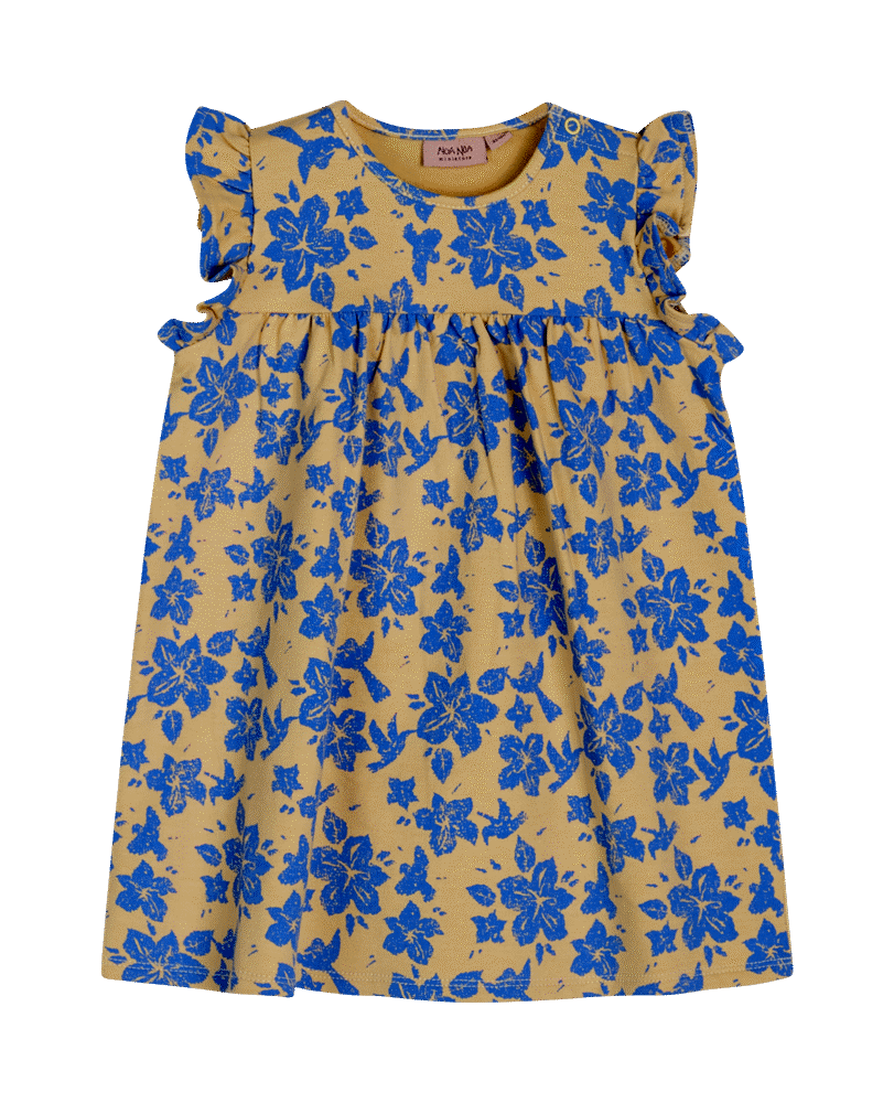 Noa miniature Lind kjole - Print Beige/Blue 74