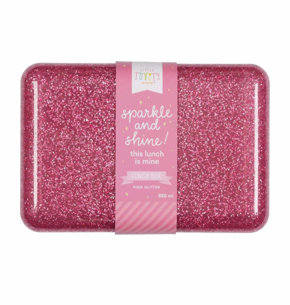 A Little Lovely Company Lunch box - glitter pink