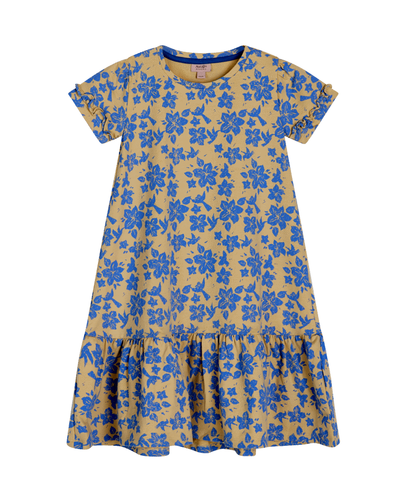 Noa miniature Lind kjole - Print Beige/Blue 104