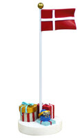 Bordpynt, flag med pakker i blå og rød