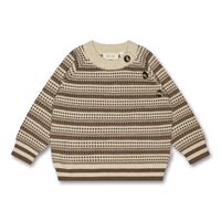 O-Neck Light Nordic Knit Sweater - Brown M