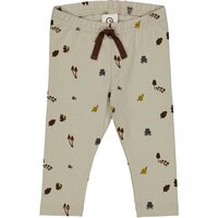 Forest leggings med skovprint - Soft green/ Mustard/ Bark