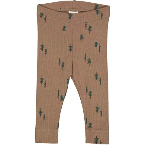 Pine leggings med grantræer - Shade/ Balance green/ Bark