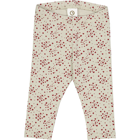 Love leggings med hjerte print - Soft green/ Cabernet